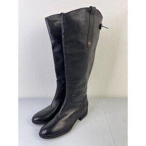 Sam Edelman Penny Leather Riding Boots Black Leather Womens Size 4.5